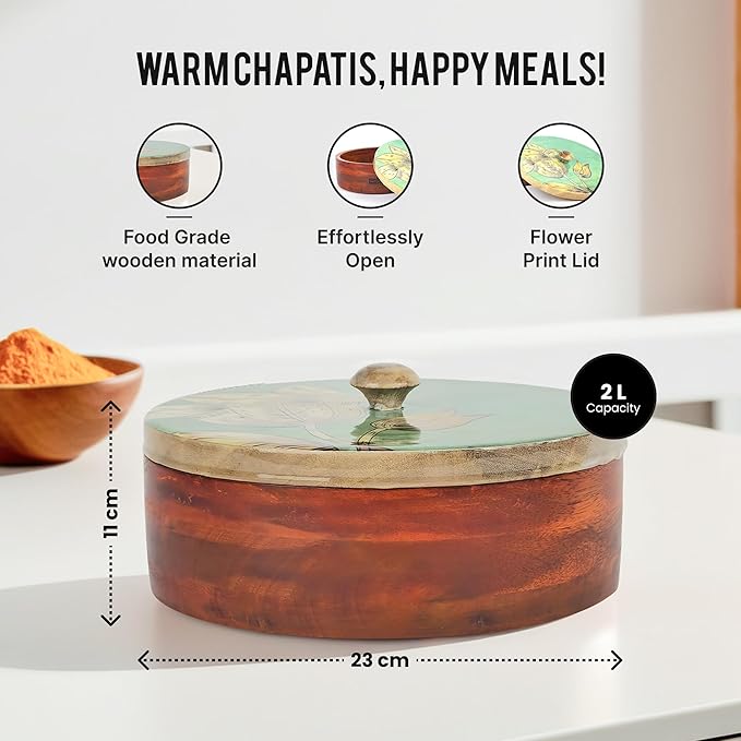 Side profile of ceramic casserole showcasing vivid handcrafted patterns and smooth finish.